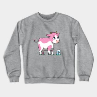 cute strawberry milk cow Crewneck Sweatshirt